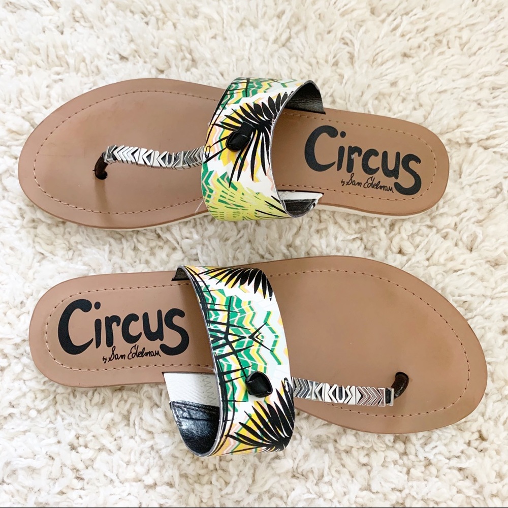 Circus Sam Edelman Saxon Tropical Print Thong Toe Sandal Size 8.5 - Picture 5 of 8